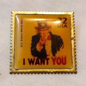 Vintage Postal Stamp Pin/Brooch